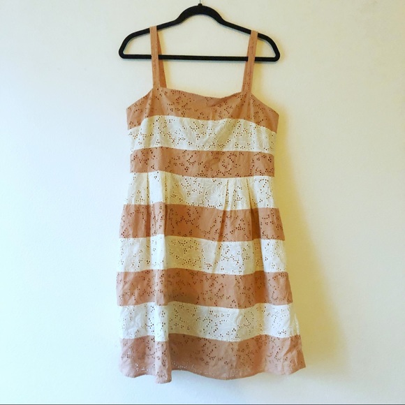LOFT Dresses & Skirts - Loft | Pink and Lace Striped Dress